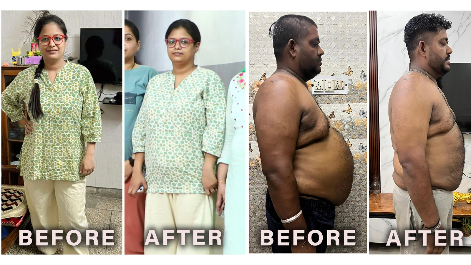 Before and after transformation