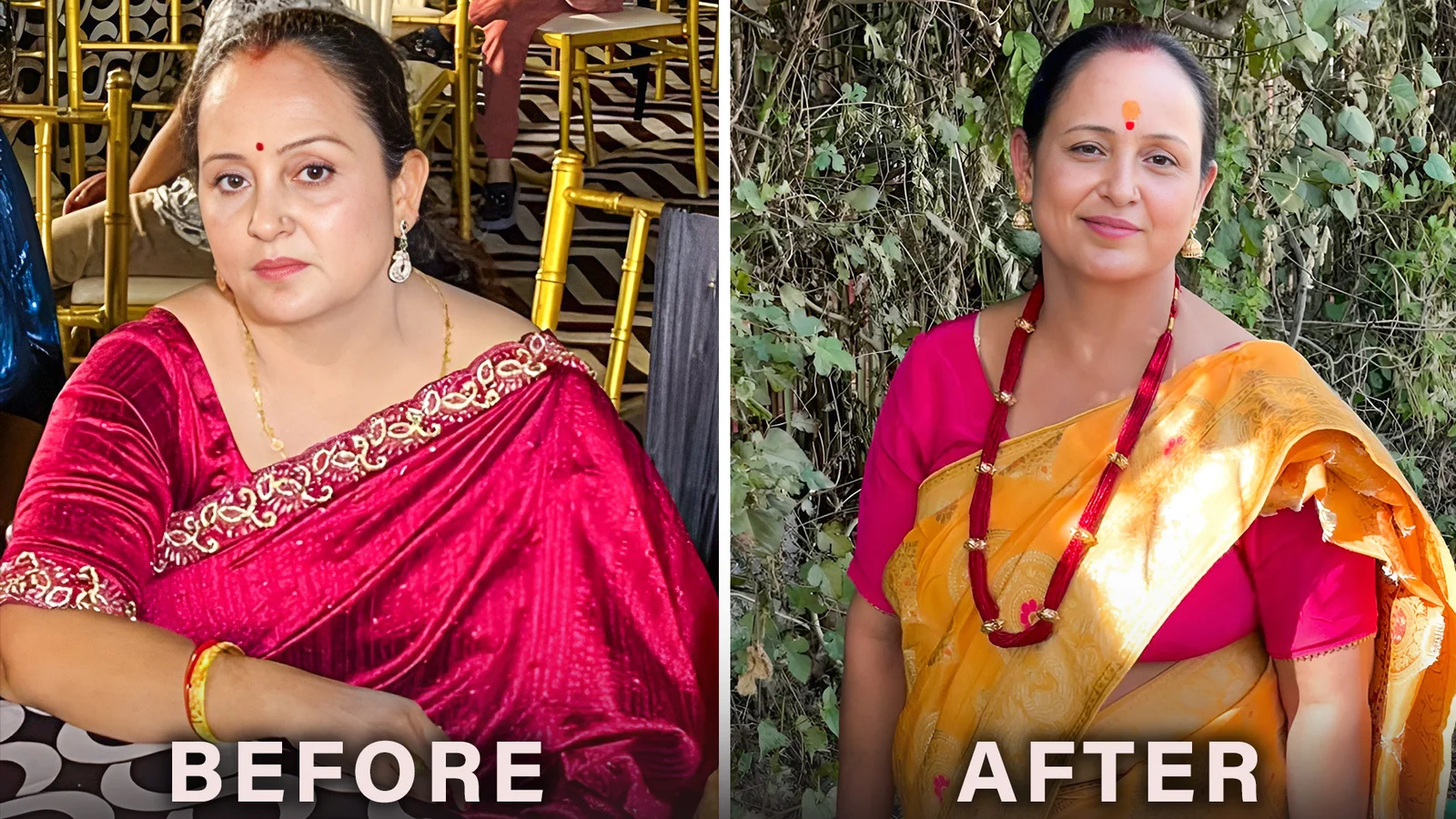 Before and after transformation